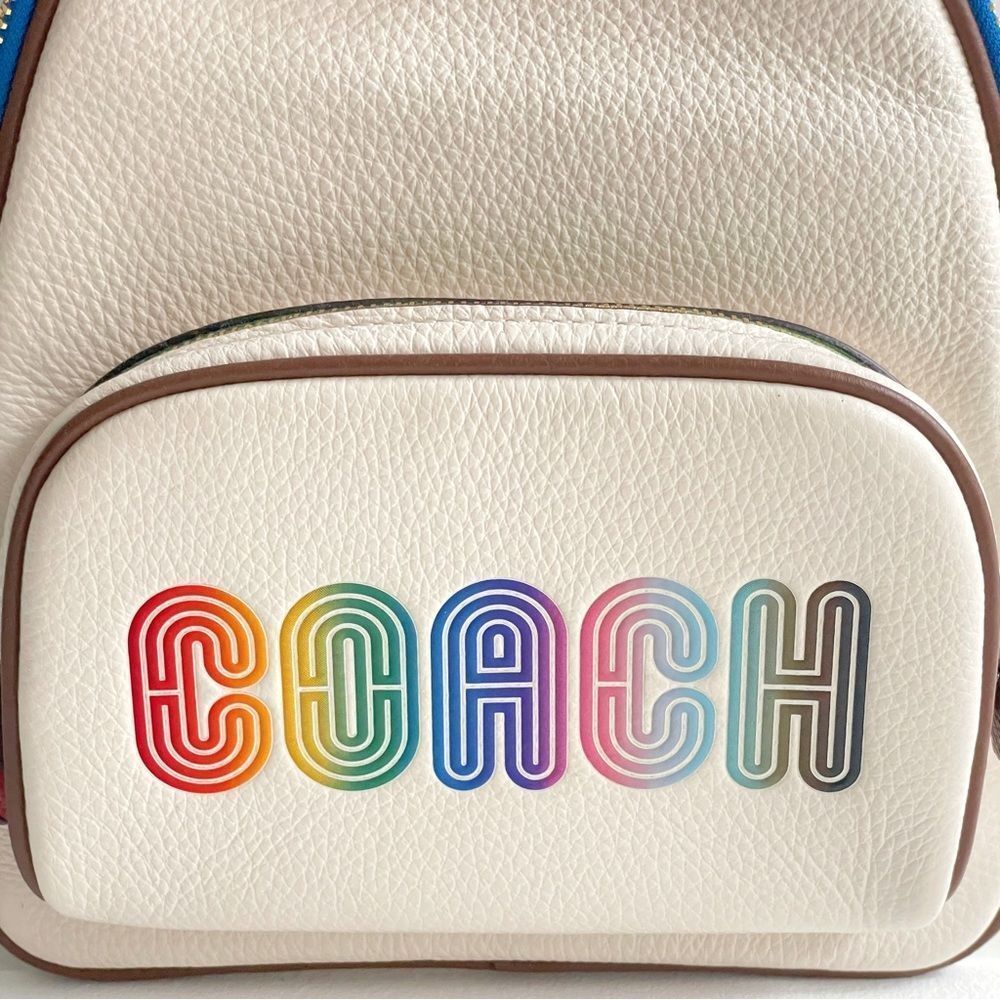 Coach Mini Court Backpack With Rainbow Coach Logo New With Tags - Picture 9 of 15